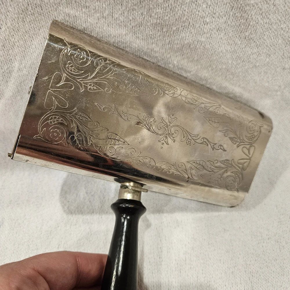 Vintage Antique Art Deco Acme Crumber Roller Crumb Brush Silver Made in USA